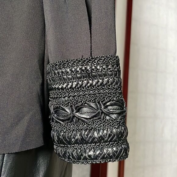 REVOLVE Bailey 44 Musical Montage Black Split Sleeve Faux Leather Dress (XS) - Picture 9 of 16